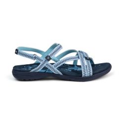Sandały sportowe damskie Tencelle Izas do trekkingu i wędrówek. Niebieskie obuwie sportowe damskie IZAS, bez wzorów, bez obcasa, bez zapięcia. Za 226.04 zł.