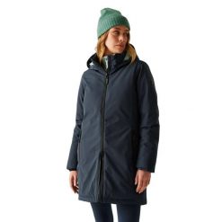 Wodoodporna Kurtka Damska Ocieplana Marron. Niebieskie kurtki sportowe damskie Regatta, m, bez wzorów, z materiału, bez ramiączek, z kapturem, trekkingowe. Za 246.99 zł.