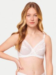 Triumph Biustonosz z fiszbiną Compliment 10166802 Biały. Białe biustonosze Triumph, bez wzorów, z syntetyku. Za 76.50 zł.