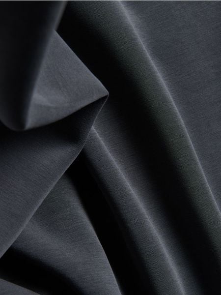 Bluza oversize z modalem - granatowy. Niebieskie bluzy damskie Reserved, l, bez wzorów, z dzianiny, bez ramiączek, bez kaptura. Za 119.99 zł.