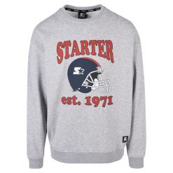 Sweter z okrągłym dekoltem Starter Football. Szare swetry męskie Starter, m, bez wzorów, bez kołnierzyka, bez ramiączek. Za 294.00 zł.