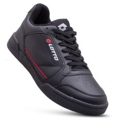 Buty sportowe LOTTO NANDU sneakersy. Czarne obuwie sportowe damskie Lotto, bez wzorów, bez zapięcia, trekkingowe. W wyprzedaży za 129.00 zł.