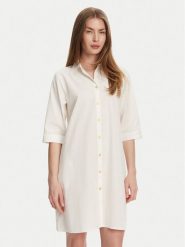 Selmark Sukienka koszulowa BM033 Écru Relaxed Fit. Sukienki damskie Selmark, s, bez wzorów, z bawełny, bez kołnierzyka, bez ramiączek, koszulowe. Za 139.99 zł.
