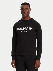 Balmain Bluza DH1JQ005BB65 Czarny Regular Fit. Czarne bluzy męskie Balmain, m, bez wzorów, z bawełny, bez ramiączek, bez kaptura. Za 2,549.00 zł.