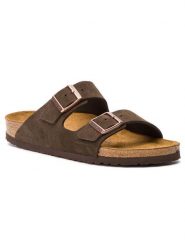 Birkenstock Klapki Arizona Bs 0951313 Brązowy. Brązowe klapki damskie Birkenstock, bez wzorów, ze skóry, bez obcasa, bez zapięcia. Za 599.99 zł.