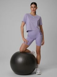 4F Legginsy krótkie treningowe szybkoschnące damskie - fioletowe S. Fioletowe legginsy damskie 4F, bez wzorów. Za 149.99 zł.