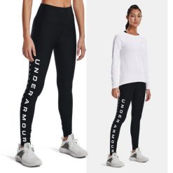Legginsy treningowe damskie UNDER ARMOUR szybkoschnące termoaktywne. Czarne legginsy damskie Under Armour, bez wzorów. Za 151.99 zł.