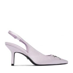 Szpilki Juicy Couture. Fioletowe szpilki damskie Juicy Couture, bez wzorów, bez obcasa, na szpilce, bez zapięcia. Za 229.99 zł.