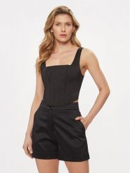 Guess Top Sia W4GH47 WDEE2 Czarny Regular Fit. Czarne topy damskie Guess, xl, z aplikacjami, z syntetyku, bez kołnierzyka, bez ramiączek. Za 599.99 zł.