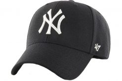 Czapka z daszkiem New York Yankees - Snapback - MVP Woolblend - Regulowana. Czarne czapki damskie 47 Brand, bez wzorów, z materiału. Za 159.95 zł.