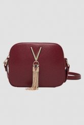 VALENTINO Bordowa torebka Divina Camera Bag. Czerwone torebki do ręki damskie Valentino by Mario Valentino, bez wzorów, bez dodatków. W wyprzedaży za 169.99 zł.