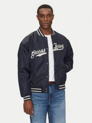Guess Jeans Kurtka bomber M5RL54 WHAA2 Granatowy Regular Fit. Niebieskie kurtki męskie Guess Jeans, l, z aplikacjami, z jeansu, bez kaptura. Za 389.99 zł.