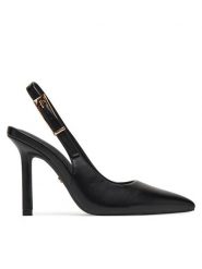 DeeZee Szpilki 6-705-8 Czarny. Czarne szpilki damskie DeeZee, bez wzorów, ze skóry, bez obcasa, na szpilce, bez zapięcia. Za 139.99 zł.