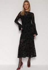 Czarna Siateczkowa Sukienka Wieczorowa VICES z Welurowym Wzorem Jilney. Czarne sukienki damskie Born2be, na randkę, l, bez wzorów, z weluru, eleganckie, bez kołnierzyka, bez ramiączek, dopasowane. Za 159.99 zł.
