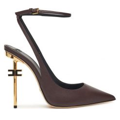 Szpilki Elisabetta Franchi. Brązowe szpilki damskie Elisabetta Franchi, bez wzorów, bez obcasa, na szpilce, bez zapięcia. Za 1,899.00 zł.