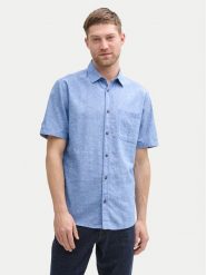 Tom Tailor Koszula 1045098 Niebieski Regular Fit. Niebieskie koszule męskie Tom Tailor, m, bez wzorów, ze lnu, bez kołnierzyka, bez ramiączek. Za 149.99 zł.