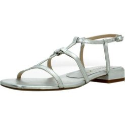 Sandały UNISA CARENA LMT Srebrny. Szare sandały damskie Unisa, bez wzorów, ze skóry, bez obcasa, bez zapięcia. Za 459.99 zł.