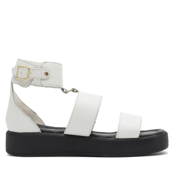Sandały Sergio Bardi. Białe sandały damskie Sergio Bardi, bez wzorów, bez obcasa, na płaskiej podeszwie, bez zapięcia. Za 279.99 zł.