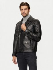 KARL LAGERFELD Kurtka skórzana 555021 544421 Czarny Regular Fit. Czarne kurtki męskie KARL LAGERFELD, m, bez wzorów, ze skóry, bez kaptura. Za 2,049.00 zł.
