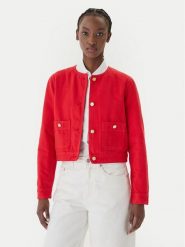 Tommy Hilfiger Kurtka jeansowa WW0WW48591 Pomarańczowy Regular Fit. Brązowe kurtki damskie Tommy Hilfiger, bez wzorów, z bawełny, bez kaptura. Za 649.99 zł.