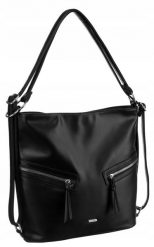 Shopperka damska hobo Rovicky R-073-01 czarna. Czarne shopperki damskie ROVICKY, bez wzorów, ze skóry ekologicznej, na ramię, duże, bez dodatków. Za 81.99 zł.