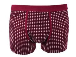 Bordowe, Czerwone Męskie Bokserki, Obcisłe w Kratę – Pako Jeans. Czerwone bokserki męskie Pako Jeans, bez wzorów, z bawełny. Za 33.00 zł.