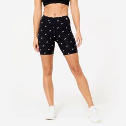 Legginsy krótkie fitness damskie Domyos. Czarne legginsy damskie DOMYOS, m, bez wzorów, z bawełny, krótkie, na fitness i siłownię. Za 54.99 zł.
