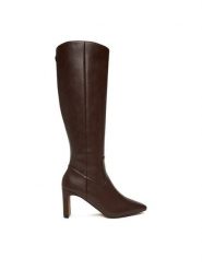 Nine West Kozaki CEO-SAWSAN-01 Brązowy. Brązowe kozaki damskie Nine West, bez wzorów, z materiału, bez obcasa, na słupku, bez zapięcia. Za 299.99 zł.