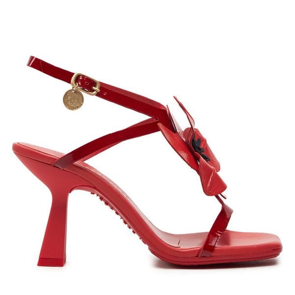 Sandały Hispanitas. Czerwone sandały damskie Hispanitas, bez wzorów, bez obcasa, na słupku, bez zapięcia. Za 679.99 zł.