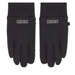 Rękawiczki Męskie Calvin Klein. Czarne rękawiczki męskie Calvin Klein, bez wzorów, z dzianiny. Za 169.99 zł.