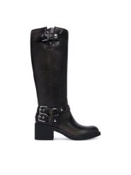 Guess Kozaki FLTMAT LEA11 Czarny. Czarne kozaki damskie Guess, z aplikacjami, ze skóry, bez obcasa, na słupku, bez zapięcia. Za 824.99 zł.