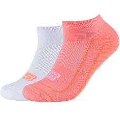Skarpetki sportowe dla dorosłych 2PPK Basic Cushioned Sneaker Socks. Czerwone skarpetki damskie Skechers, bez wzorów, z bawełny. Za 19.99 zł.