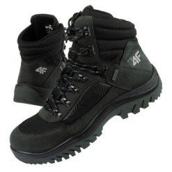 Buty trekkingowe 4F OBMH253 22S czarne. Czarne trekkingi męskie z materiału, za kostkę, bez zapięcia. Za 588.17 zł.