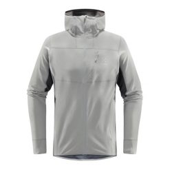 Bluza trekkingowa męska Haglöfs L.I.M Mid Comp Hood. Szare bluzy męskie Haglöfs, l, bez wzorów, bez kaptura, trekkingowe. Za 399.99 zł.
