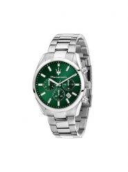 Maserati Zegarek Attrazione Chronograph R8853151011 Srebrny. Szare, analogowe zegarki męskie maserati, bez wzorów, srebrne. Za 829.99 zł.