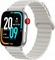 Smartwatch Colmi Smartwatch Colmi C8 Max z magnetycznym paskiem (Srebrny). Szare zegarki smartwatch Colmi, bez wzorów. Za 99.00 zł.