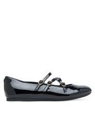 Guess Baleriny FLTKAL PAF02 Czarny. Czarne balerinki damskie Guess, z aplikacjami, ze skóry, bez obcasa, bez zapięcia. Za 259.99 zł.