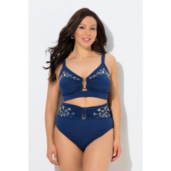 Damskie Bikini strój dwuczęściowy roślinny haft miękkie miseczki. Niebieskie stroje kąpielowe damskie Ulla Popken, plus size, bez wzorów, z elastanu. W wyprzedaży za 223.99 zł.