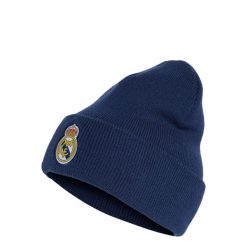 Czapka wełniana Real Madryt. Białe czapki damskie Adidas, bez wzorów, z dzianiny, klasyczne. Za 119.00 zł.