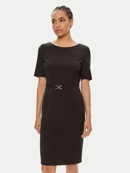 Boss Sukienka codzienna Daleah 50490041 Czarny Slim Fit. Czarne sukienki damskie Boss, na co dzień, bez wzorów, z wełny, bez kołnierzyka, bez ramiączek, proste. Za 1,019.00 zł.