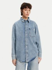 Calvin Klein Jeans Koszula jeansowa J20J225516 Niebieski Relaxed Fit. Niebieskie koszule damskie Calvin Klein Jeans, xxl, bez wzorów, z bawełny, bez kołnierzyka, bez ramiączek. Za 299.99 zł.