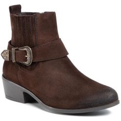 Botki Lasocki. Brązowe botki damskie Lasocki, bez wzorów, bez obcasa, na płaskiej podeszwie, bez zapięcia. Za 120.99 zł.