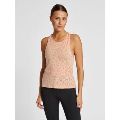 Damski tank top Hummel MT Iris Burnout. Brązowe topy damskie Hummel, bez wzorów, z dzianiny, sportowe, bez kołnierzyka, bez ramiączek. Za 135.00 zł.
