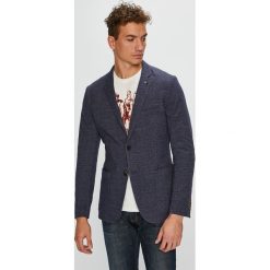 Tom Tailor Denim - Marynarka. Niebieskie garnitury męskie TOM TAILOR DENIM, bez wzorów, z bawełny, casualowe. W wyprzedaży za 339.90 zł.