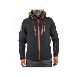 Kurtka softshell z sztucznym futrem Peak Mountain Casada. Czarne kurtki sportowe męskie Peak Mountain, na zimę, m, bez wzorów, z softshellu, bez kaptura, narciarskie. Za 323.50 zł.