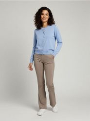 Wiskozowy kardigan - niebieski. Niebieskie kardigany damskie Sinsay, l, bez wzorów, z wiskozy, bez kołnierzyka. Za 29.99 zł.