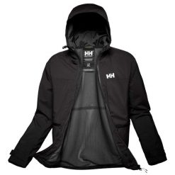Kurtka przeciwdeszczowa z kapturem Helly Hansen Move. Czarne kurtki męskie Helly Hansen, bez wzorów, sportowe, z kapturem. Za 857.00 zł.