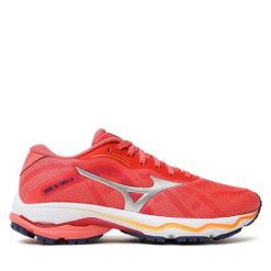 Buty do biegania Mizuno. Czerwone obuwie sportowe damskie Mizuno, bez wzorów, bez zapięcia, do biegania, mizuno wave. Za 299.99 zł.