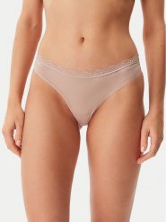 Calvin Klein Underwear Stringi LV00QD5270 Beżowy. Brązowe majtki damskie Calvin Klein Underwear, z syntetyku. Za 49.99 zł.