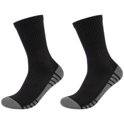 Skarpetki sportowe dla dorosłych 2PPK Cushioned Socks. Szare skarpety męskie Skechers, bez wzorów, z bawełny. Za 29.99 zł.